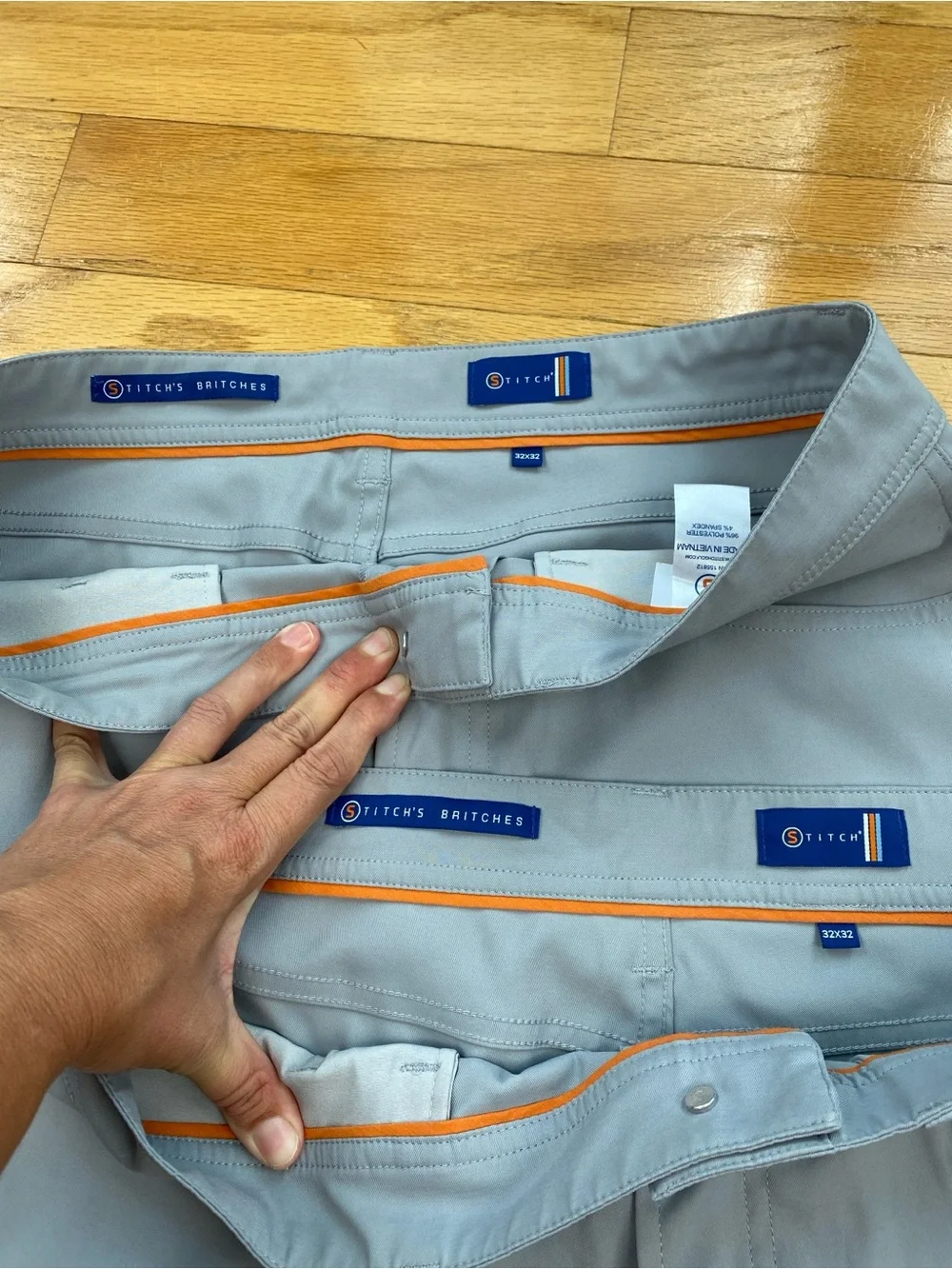 LOT 2 Stitch Golf Heston Five Pocket Pant 32x32 Forged Gray Performance Stretch